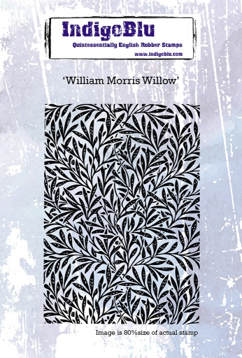 William Morris Willow  A6 Red Rubber Stamp